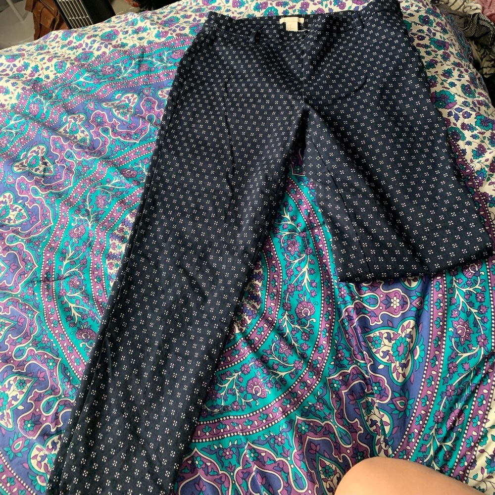 Navy Printed Pants